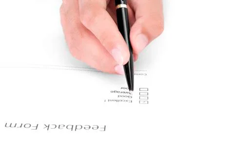 Filling feedback form Stock Photos