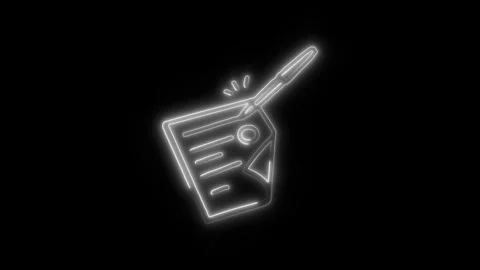 Filling Form Outline Icon in HD Video Neon Animation Stock Footage 304552460
