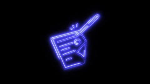 Filling Form Outline Icon in HD Video Neon Animation Vídeo Stock 304552461