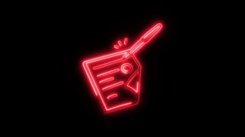 Filling Form Outline Icon in HD Video Neon Animation Stock-Footage 304552465