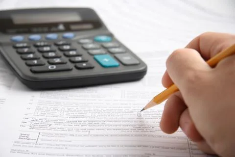 Filling the form Foto stock