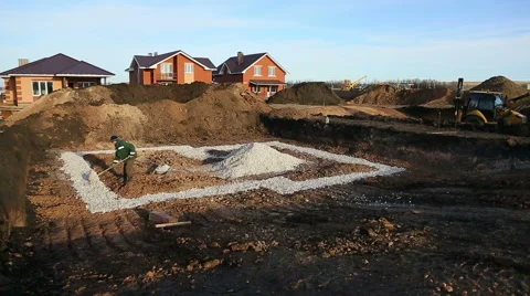 Filling the foundation Stock Footage 40732993