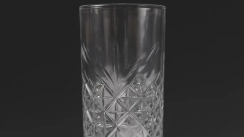 Filling Glas with Ice, push in, Black Background, Clog3, Cinema Gamut Stock Footage 241815128