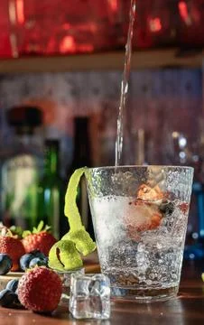 Filling a glass Foto stock