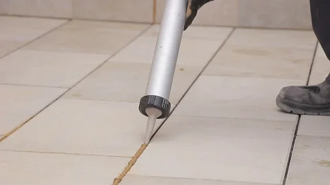 Filling with grout Stock Footage 111866002