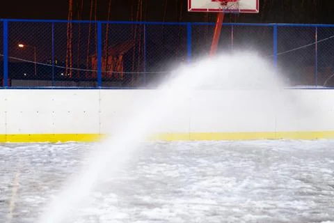 Filling the ice rink Stock Photos