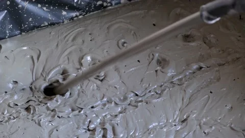 Filling with liquid monolithic foam concrete for warming of building. Stock Footage 152568596