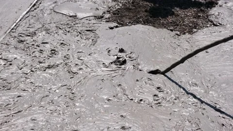 Filling with liquid monolithic foam concrete for warming of building. Stock Footage 158920433