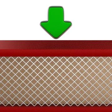 Filling material and arrow on white background. Isolated 3D illustration Stock Illustration