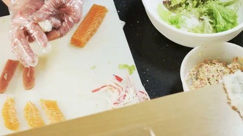 Filling Meat With Rice Stock Footage 71071545