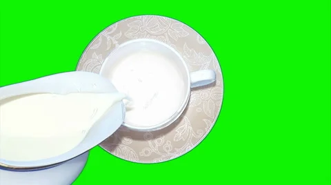 Filling milk in a coffee cup 2 Stock Footage 43171088