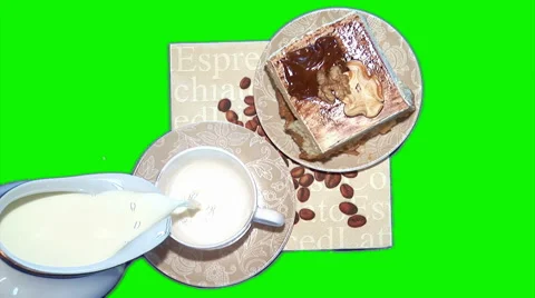 Filling milk in a small coffee cup Stock Footage 43170756