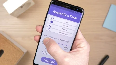 Filling an Online Application Form on a Smartphone Stock Footage 101551447