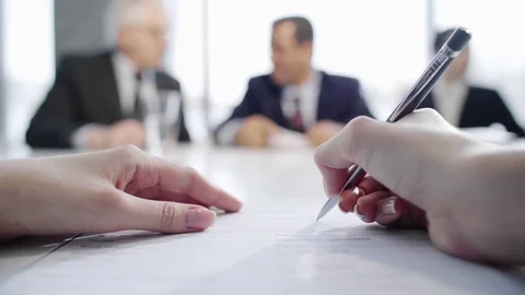 Filling Out Application Form for New Job Stock Footage 75852254