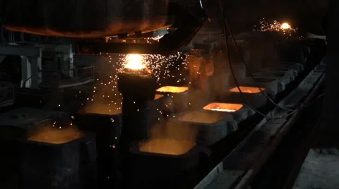 Filling out forms, liquid preparations, hot metal 2 Stock Footage 61165539