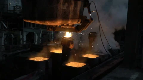 Filling out forms, liquid preparations, hot metal 3 Stock Footage 61166596