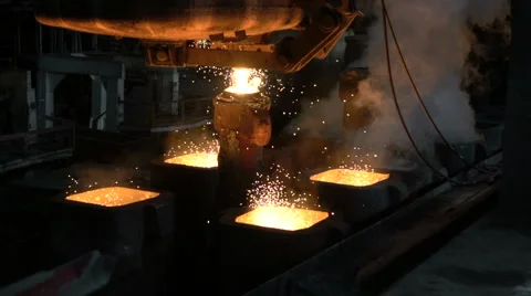 Filling out forms, liquid preparations, hot metal  Stock Footage 61234577