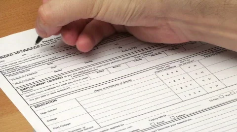 Filling out job application form V1 - HD  스톡 동영상 498031