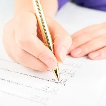 Filling of questionnaire Stock Photos