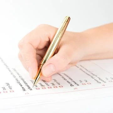 Filling of questionnaire Stock Photos