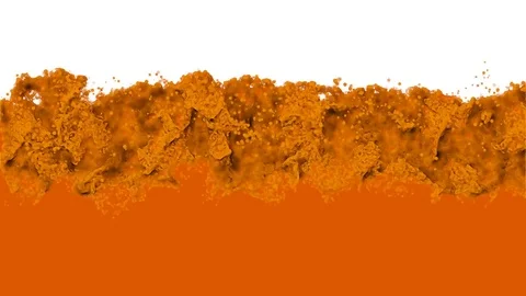 Filling the screen with orange liquid. animation brown background monitor Stock Footage 85077987