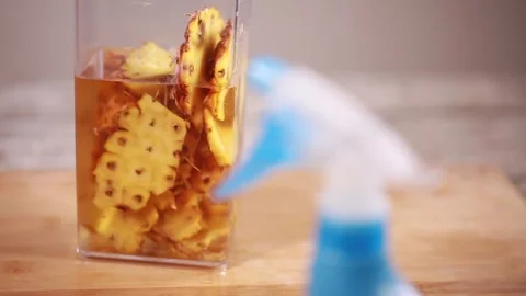 Filling self-made enzyme cleaner (4) Stock Footage 202234604