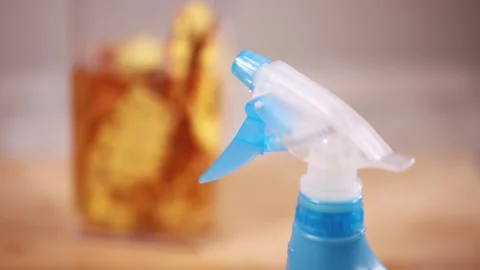 Filling self-made enzyme cleaner (5) Stock Footage 202234609