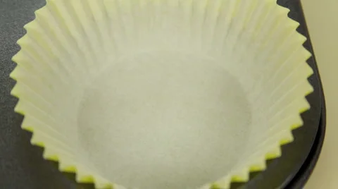 Filling Single Cup Cake Stock Footage