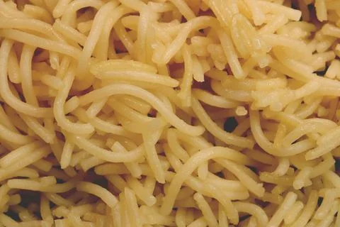 Filling spaghetti texture. Macaroni background. Cooked pasta. Stock Photos