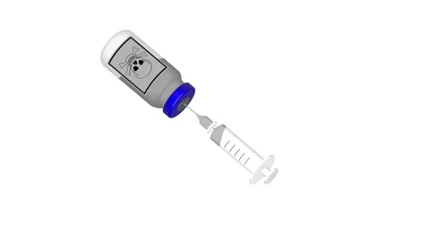 Filling The Syringe With A Vaccine. Stock Footage 159233057