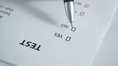 Filling in the "Test" document with the "no" items. Stock Footage 157532858