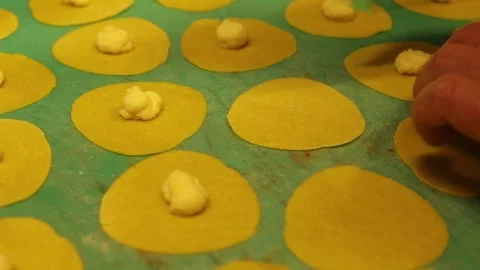 Filling tortellini handmade Stock Footage 306290496
