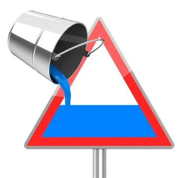 Filling a traffic sign Stock Illustration