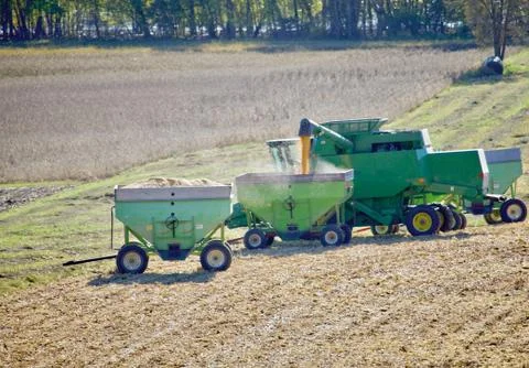 Filling the wagons Stock Photos
