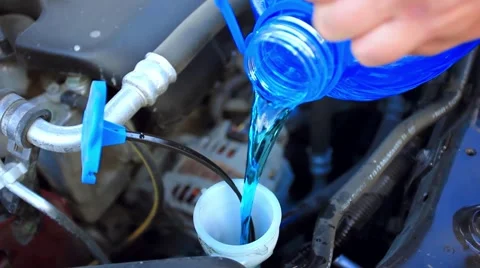 Filling windshield washer fluid Stock Footage 52363268