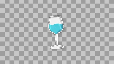 Filling Wine Glass Sticker Stockmateriaal After Effects