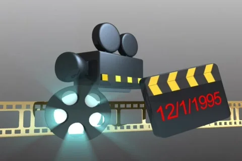 Film camera animation Stock Footage