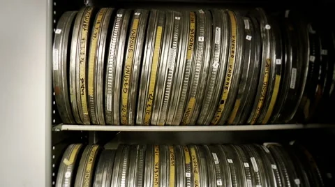 Film cans Stock Footage 49730883