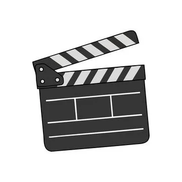 (Film Clapperboard Production Symbol. A sharp, modern depiction of a movie .. Stock Illustration