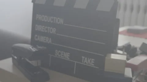Film Clapperboard on Set Stock Footage 321761164