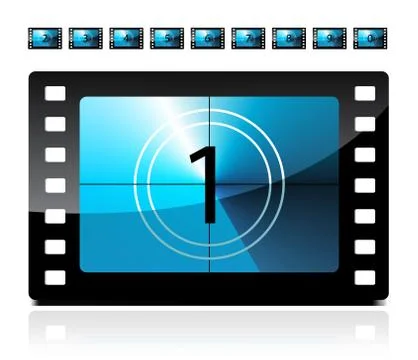 Film countdown from 1 to 9 Stock Illustration