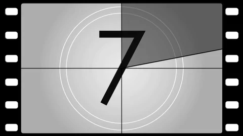 Film countdown from 9 to 0.  Stock Footage 128627679