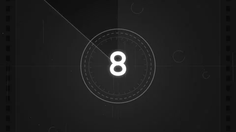 Film countdown animation from nine to zero with rgb glitch effect Stock Footage 346643258