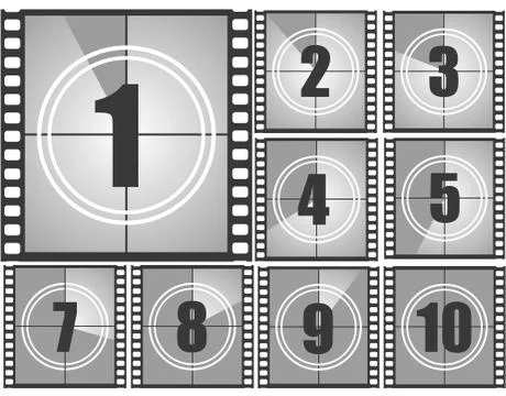 Film countdown numbers Stock Illustration