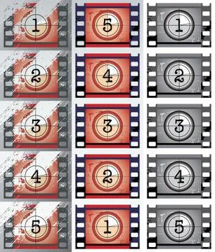 Film countdowns (vector) Stock Illustration