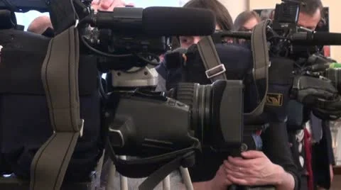 Film crew, journalists Stock Footage 21071953