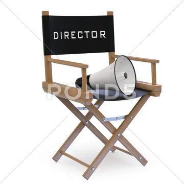 Film director's chair with a megaphone Stock Illustration