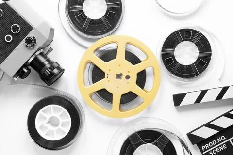 Film elements white background Stock Photos