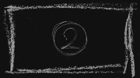 Film frame with countdown handdrawn chalk, 5, 4, 3, 2, 1, - counting stopmotion Stock Footage 311692047