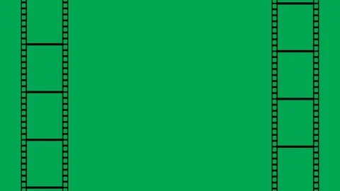 Film frame seamless loop animation with dual direction vertical on green screen. Video stock 318373877